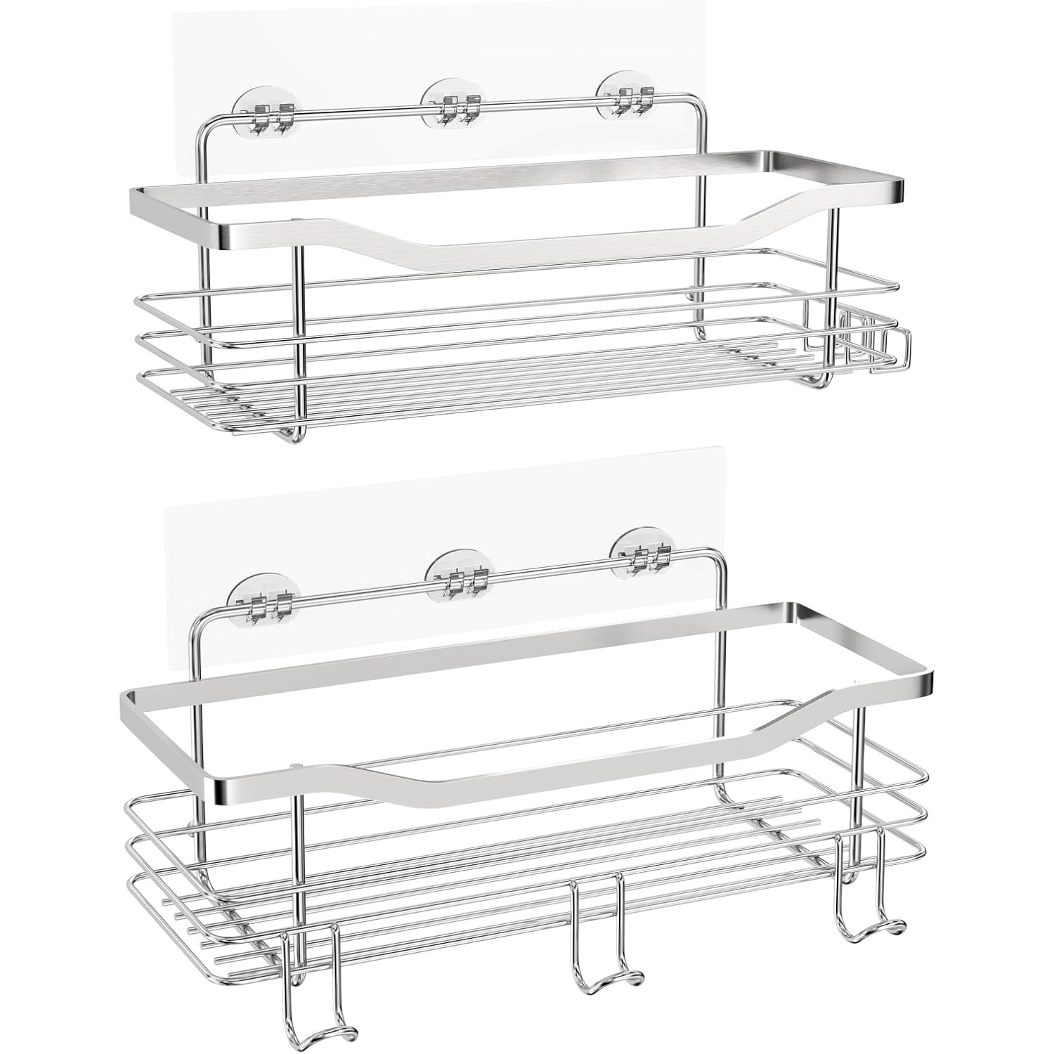 Duschregal Edelstahl 2er-Set – Ohne Bohren — Heimhain