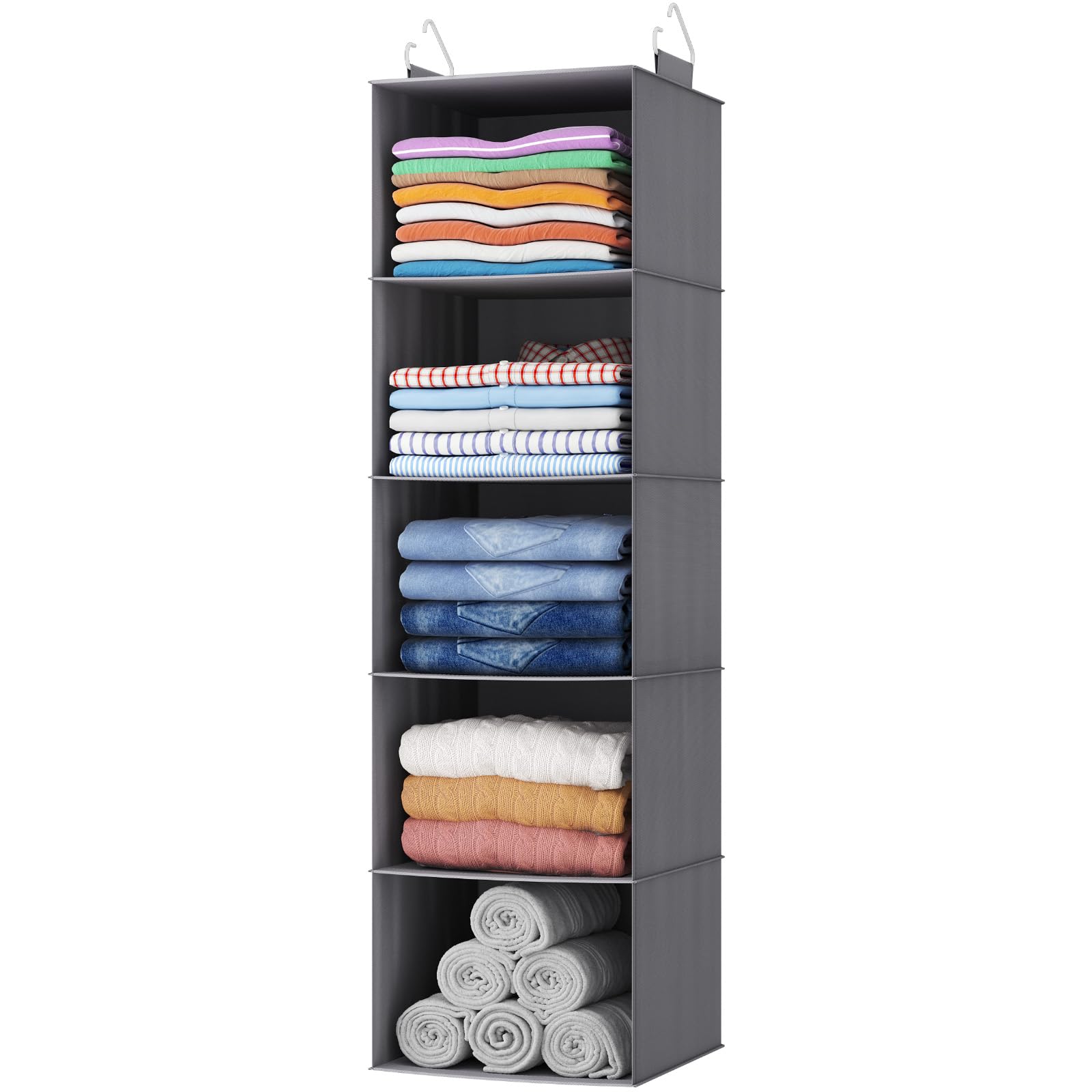 Hängeregal Kleiderschrank – Stoff, mit Fächern